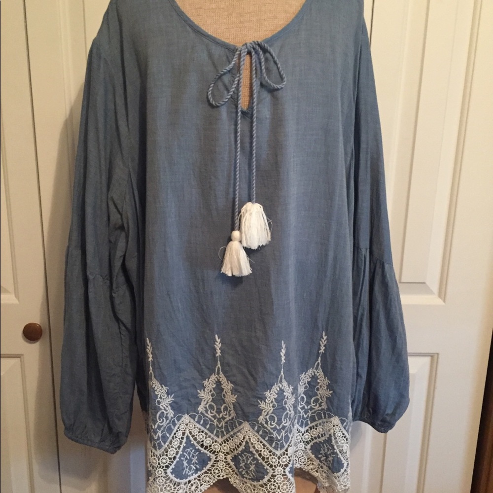 Women’s blouse with beautiful embroidered bottom